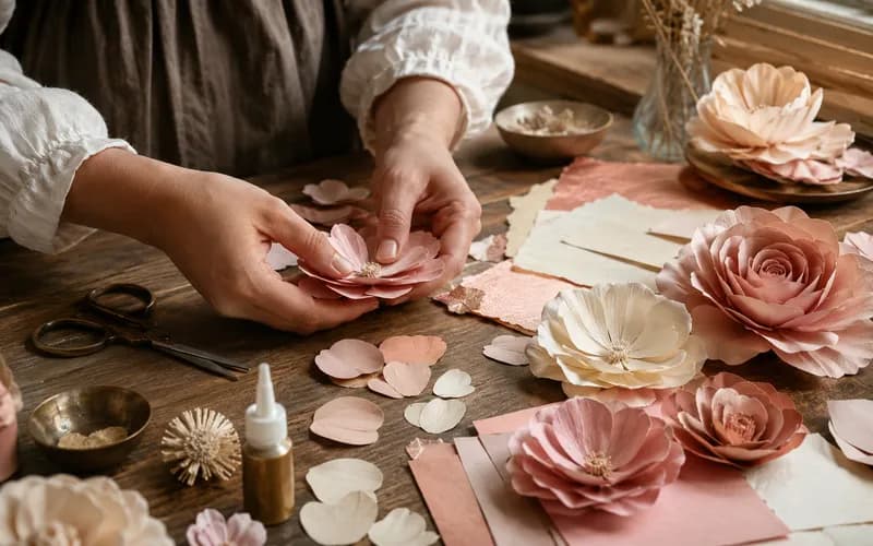 Tim workshop Salih Flower — handmade paper flower crafting